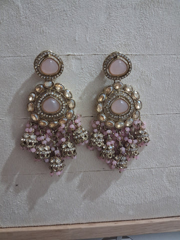 Navrang Premium Kundan & Bead Drop Jhumka Earrings (Available in 12 Shades)