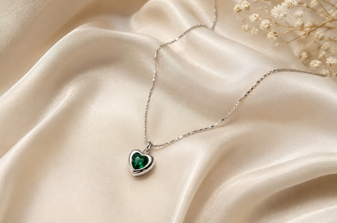 Emerald Heart Pendant Necklace