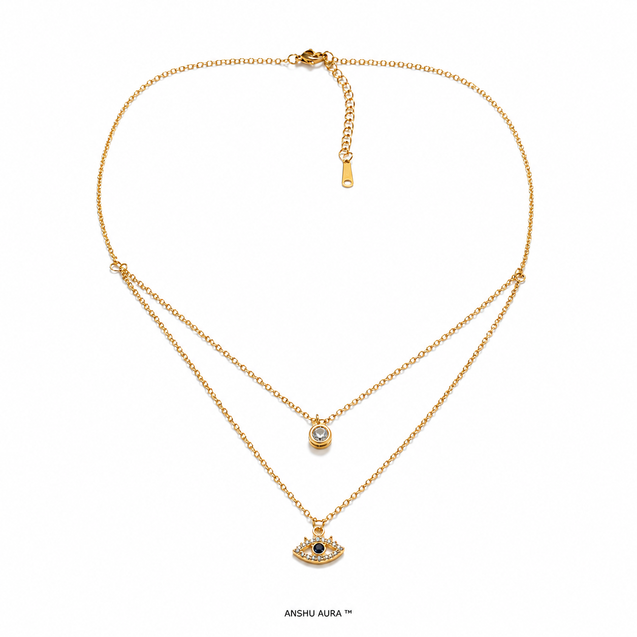 Golden Evil Eye Layered Necklace – Premium Anti-Tarnish Jewellery