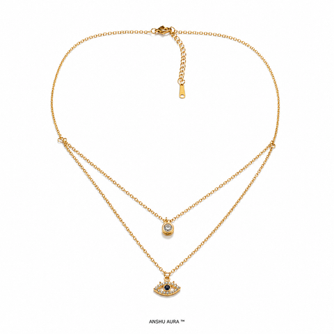 Golden Evil Eye Layered Necklace – Premium Anti-Tarnish Jewellery