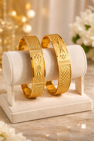 AnshuAura Royal Gold Bangles – Elegant Luxury Bracelet for Women