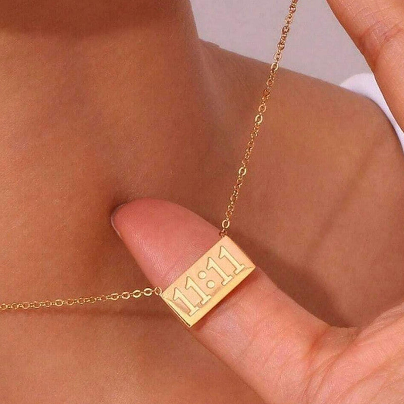 11:11 Angel Number Bar Necklace - Anti-Tarnish Manifestation Jewelry