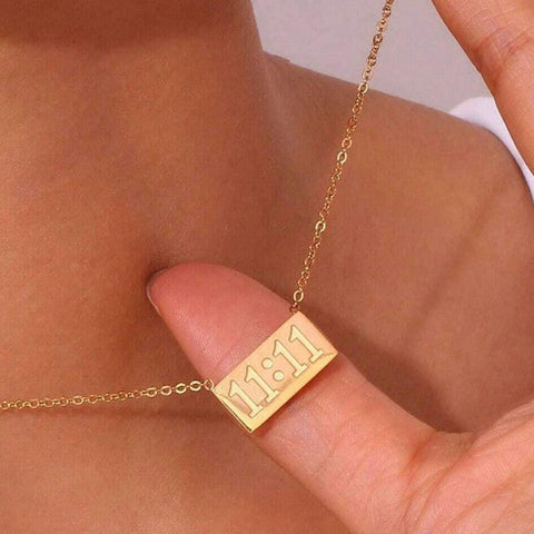 11:11 Angel Number Bar Necklace - Anti-Tarnish Manifestation Jewelry