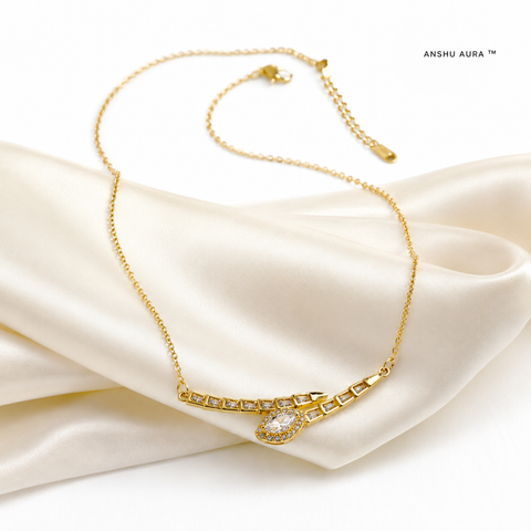 Elegant Crystal Gold Necklace