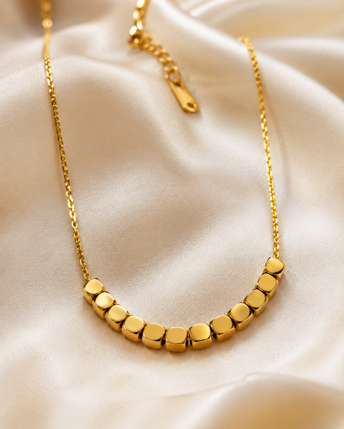 Gold Bead Minimalist Necklace for Women