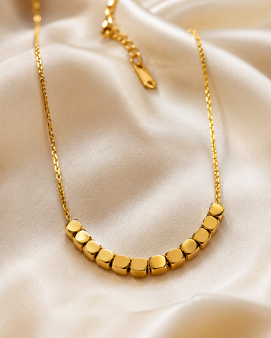 Gold Bead Minimalist Necklace for Women