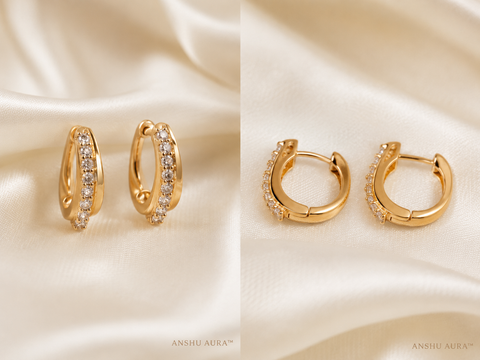 Celeste Crystal Mini Hoop Earrings – Gold