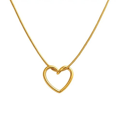 ANSHU AURA JEWELLERY™ Heart Pendant Necklace for Women | 18K Gold Plated | Premium Stainless Steel | Minimalist Daily Wear Chain