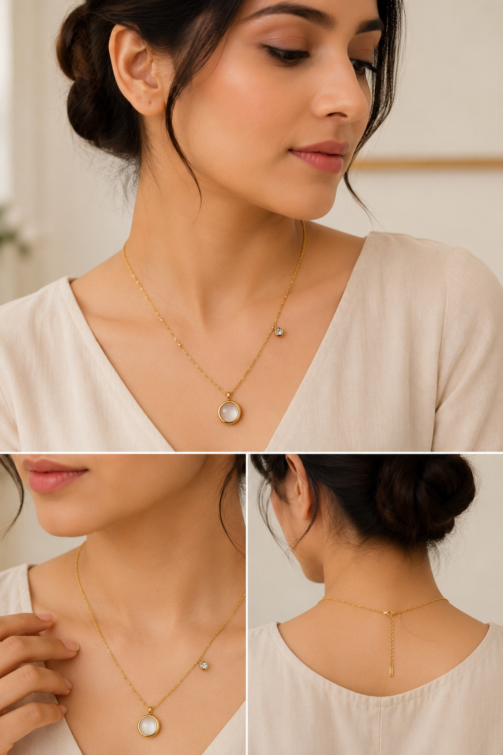 Celeste Moonstone Gold Necklace