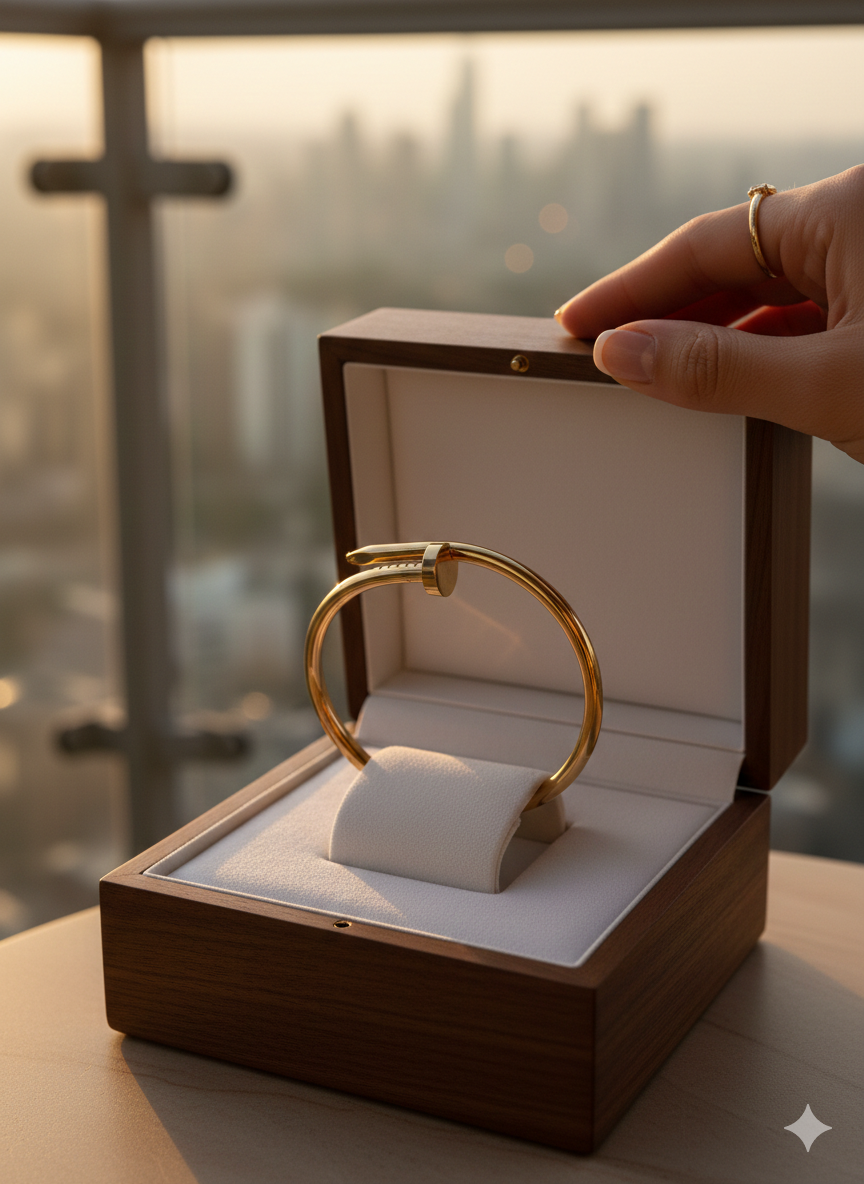 Aurum "The Nail" Edition – Iconic 18K Gold Plated Luxury Bangle