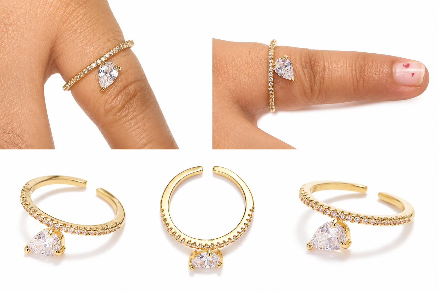 Pearl Drop Open Ring