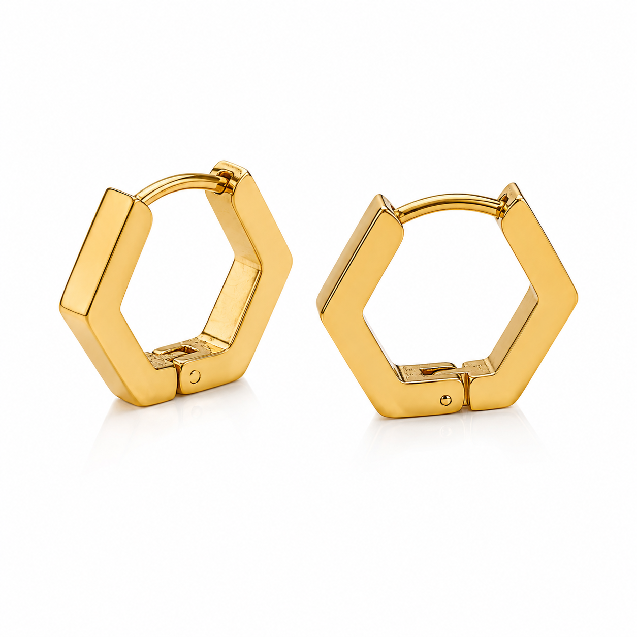 Hexa Gold Hoop Earrings