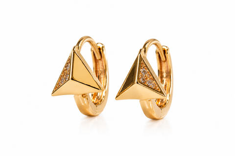 Triangle Stone Hoop Earrings