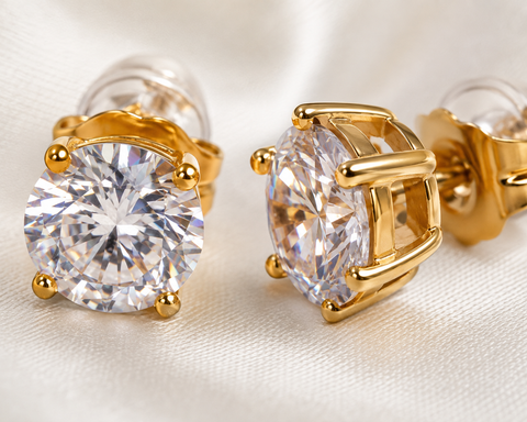 Radiant Solitaire Stud Earrings