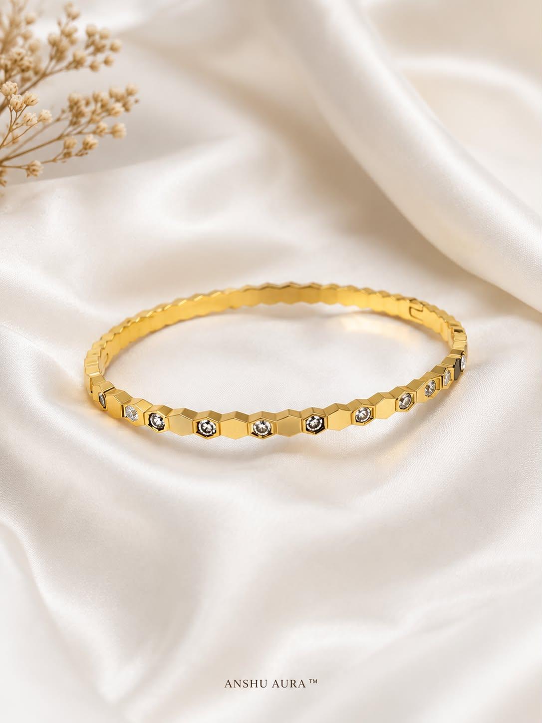 Textured Open Bangle Bracelet