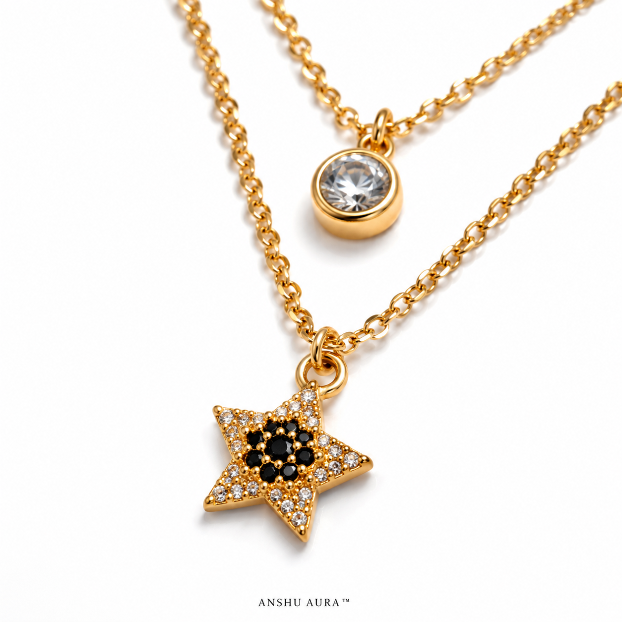 Elegant Star Layered Necklace – Gold Finish