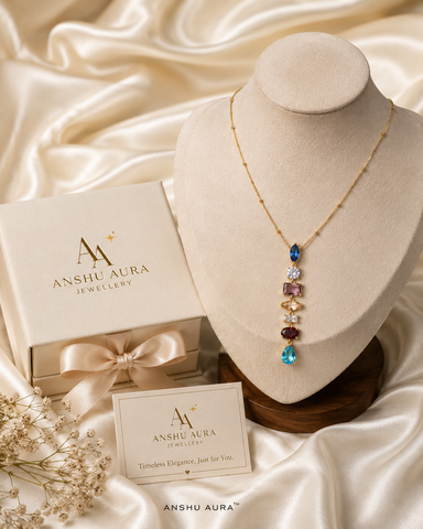 Aurora Multicolour Crystal Drop Necklace
