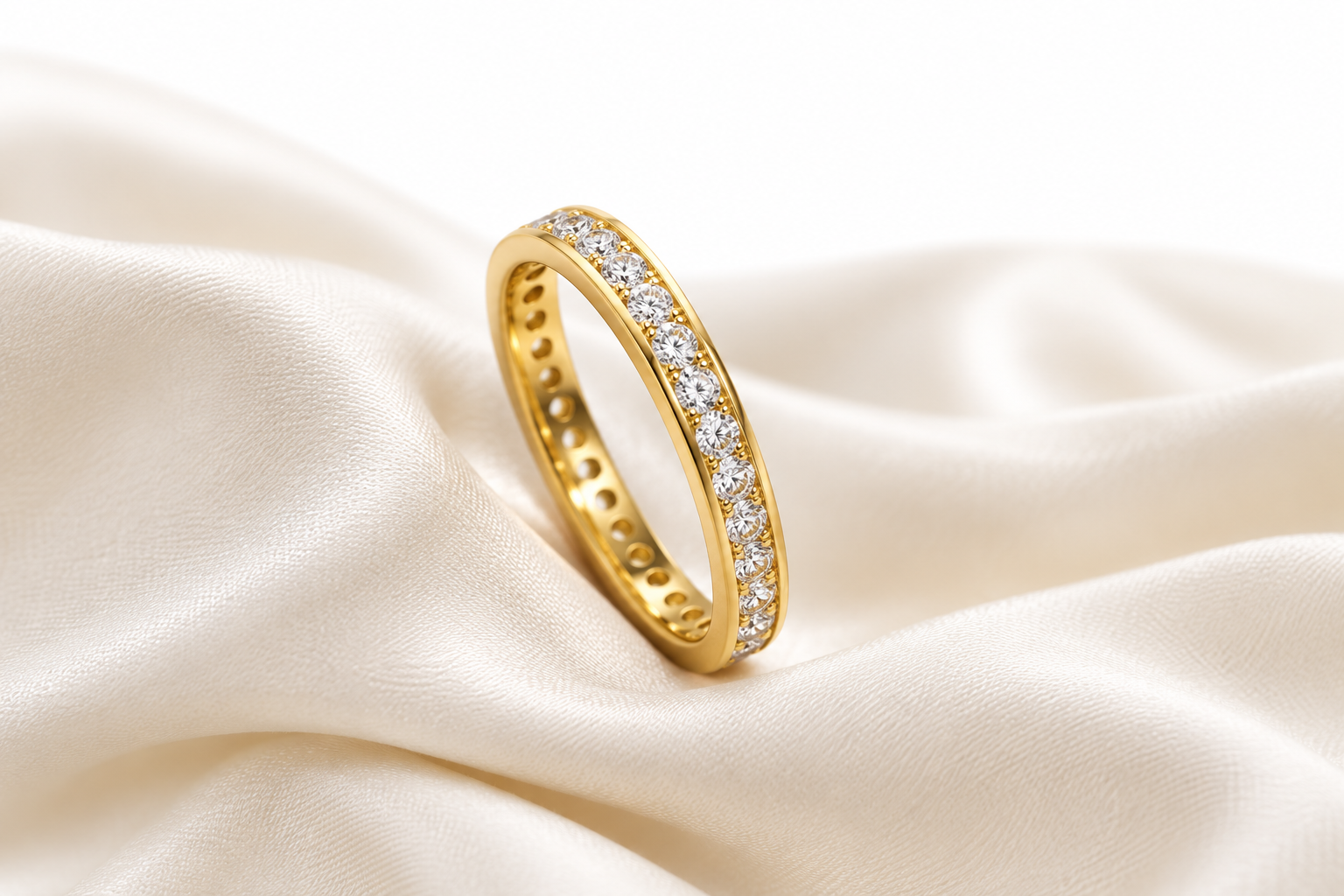 18K Gold Plated Crystal Pavé Eternity Ring