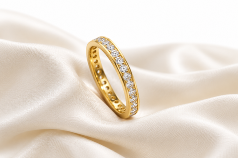 18K Gold Plated Crystal Pavé Eternity Ring