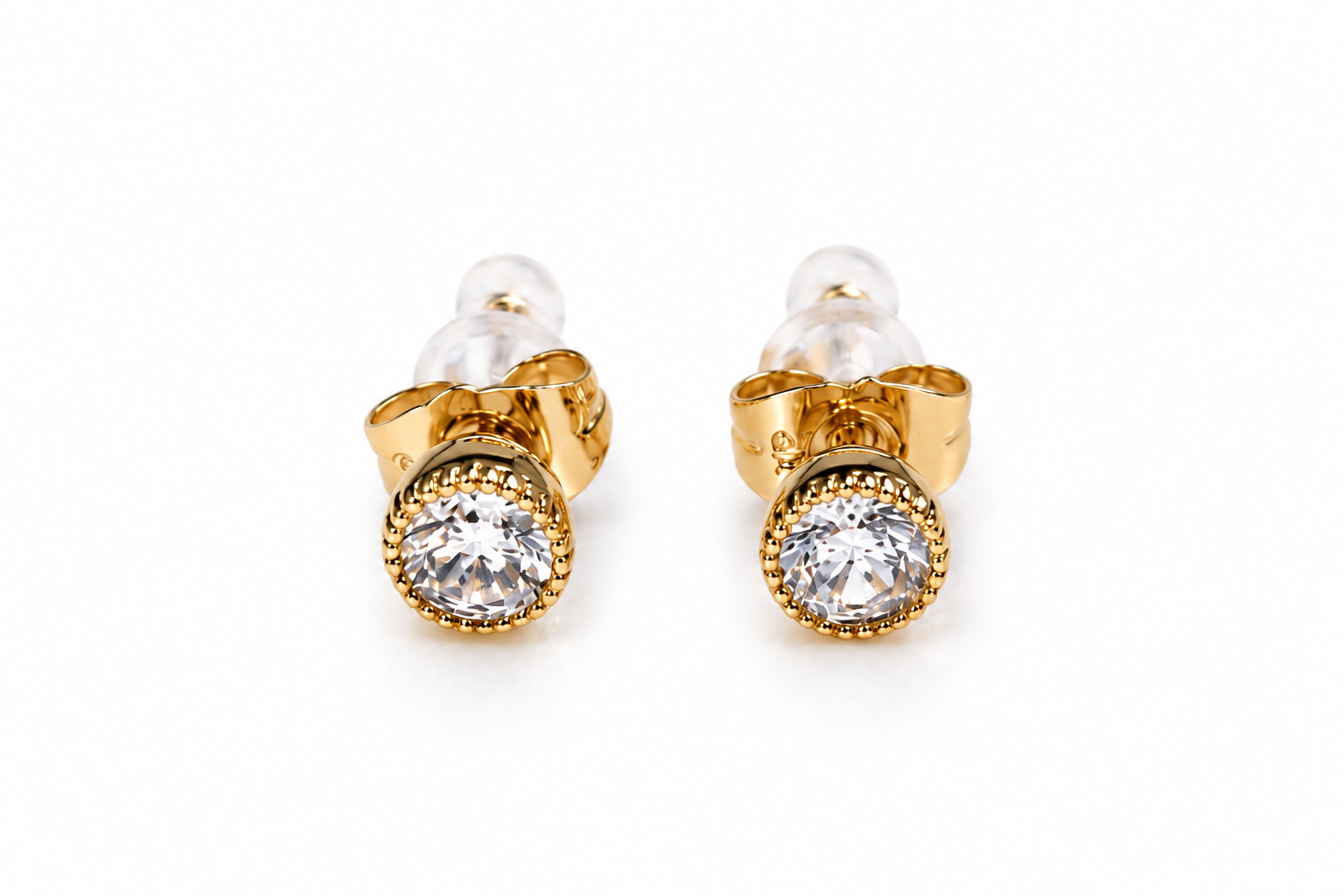 Gold Crystal Stud Earrings