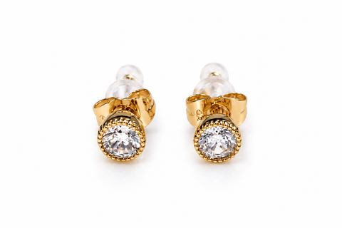 Gold Crystal Stud Earrings