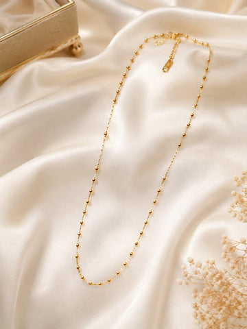 Premium Gold Beaded Chain Necklace
