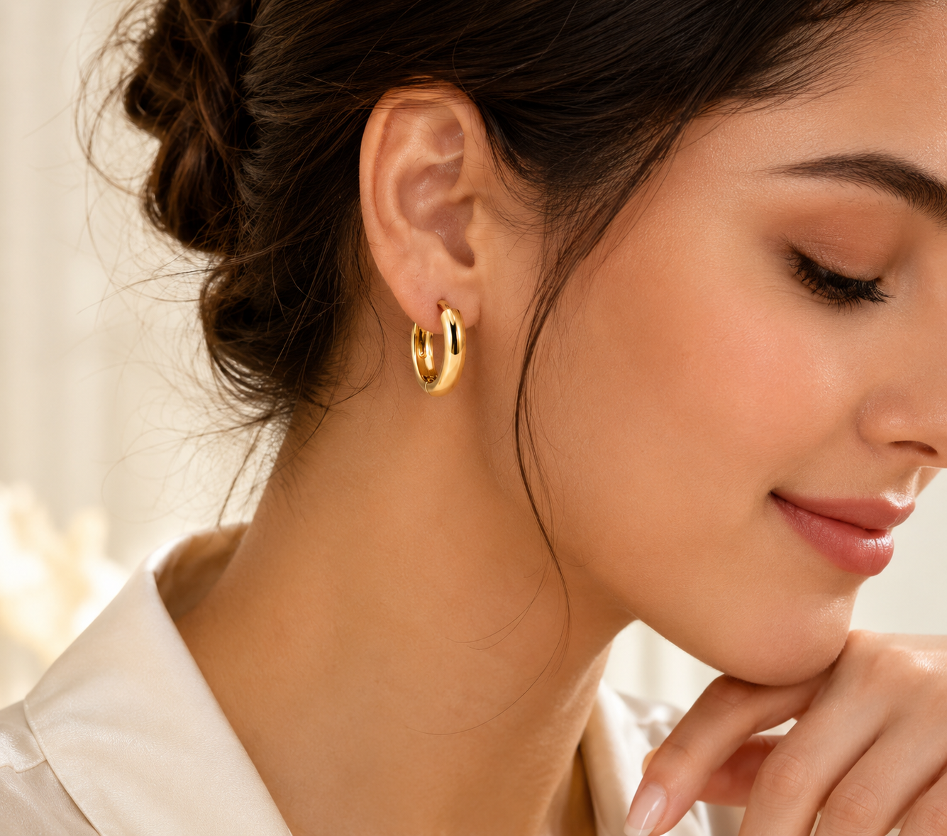 Gold Huggie Hoop Earrings