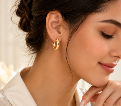 Gold Huggie Hoop Earrings