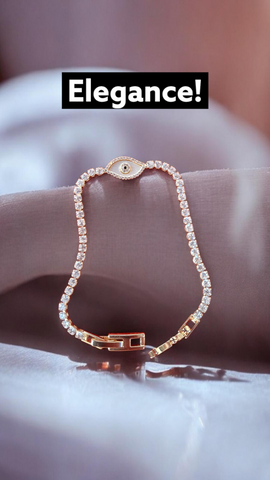 Celestial Evil Eye Rose Gold Tennis Bracelet