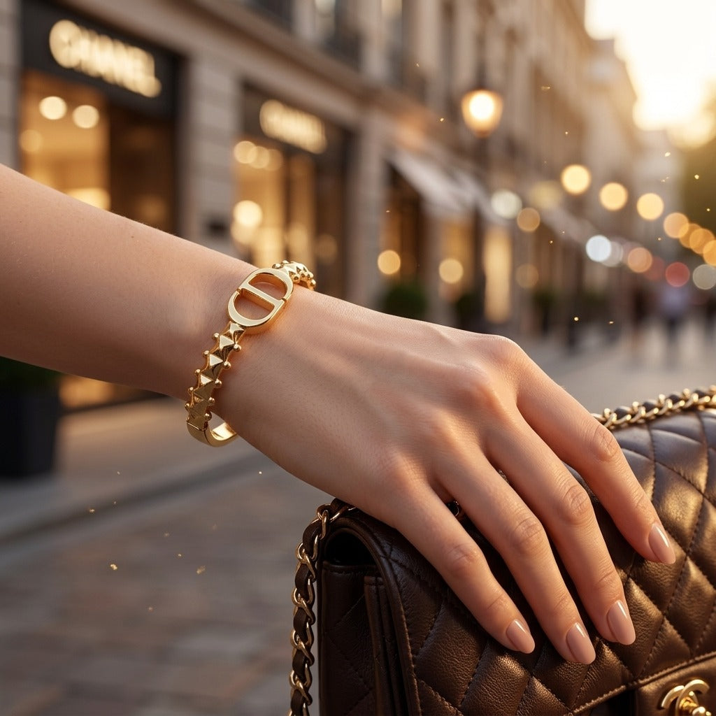 Gold-Plated Double Oval Designer