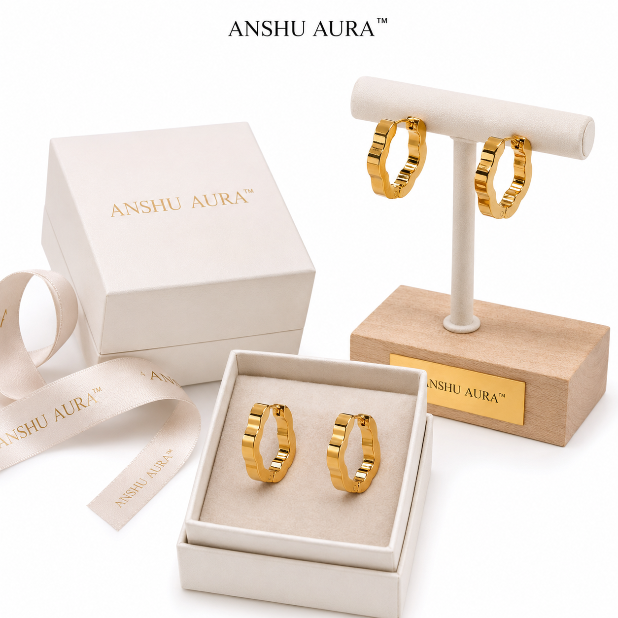 Wave Gold Hoop Earrings
