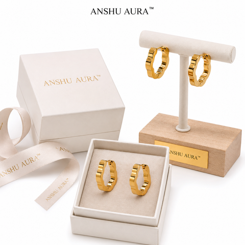 Wave Gold Hoop Earrings