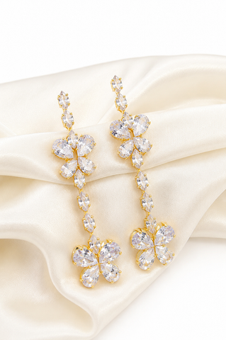 Crystal Floral Drop Earrings