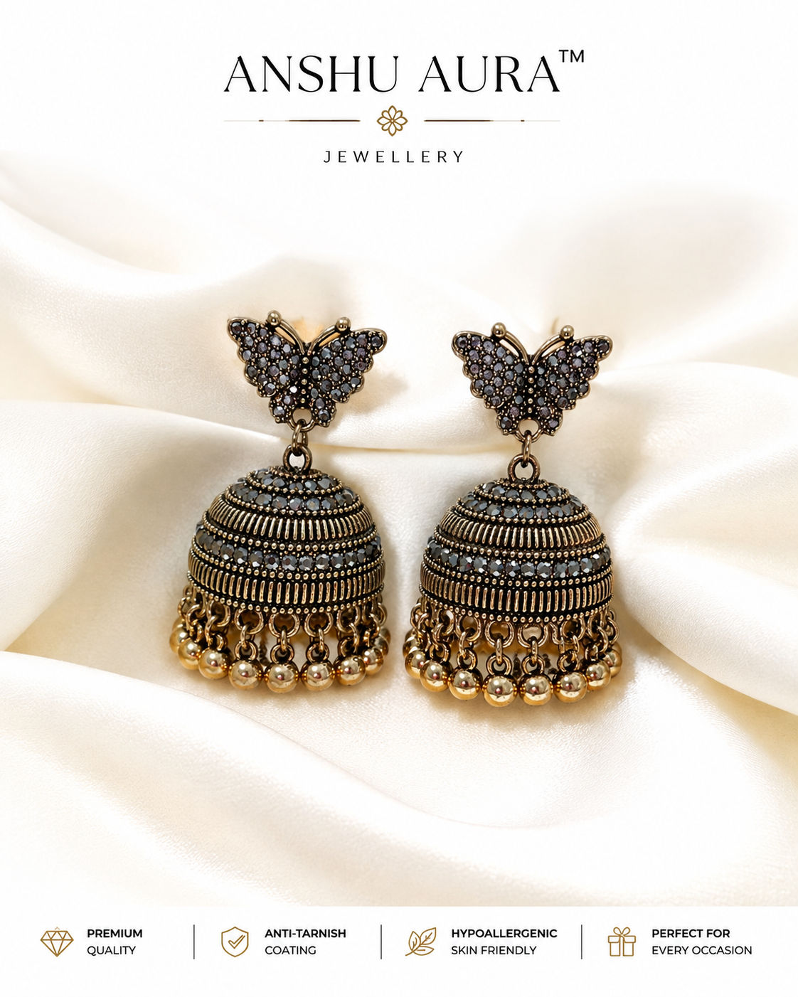 Butterfly Jhumka Earrings